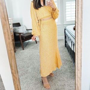 NWT RHODE Dainty Lotus Print Wrap Top and Midi Skirt Set Size Small